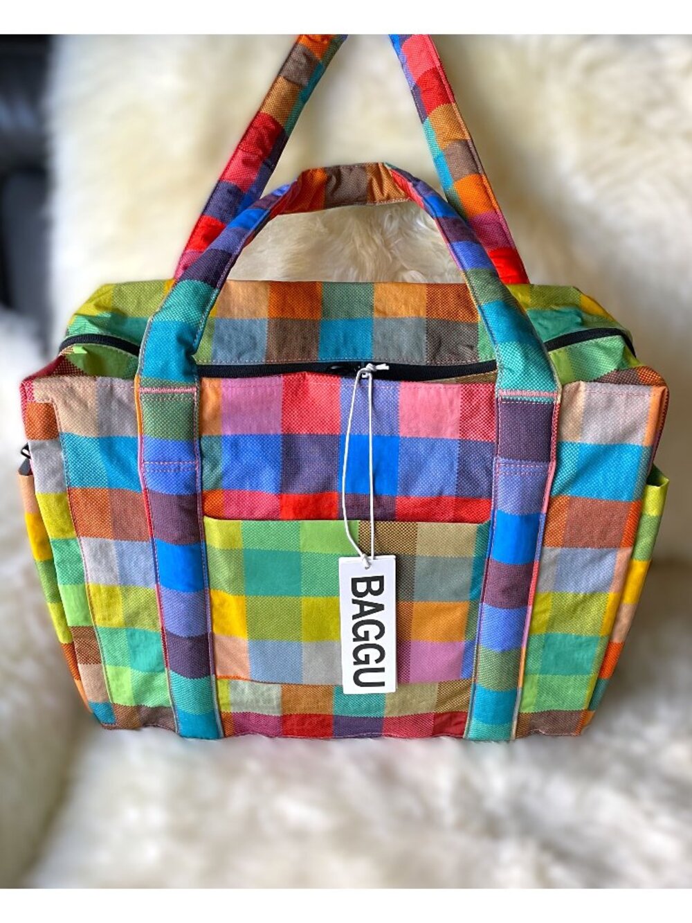 NWT Baggu Small Cloud Carry-on - Madras - Picture 2 of 7